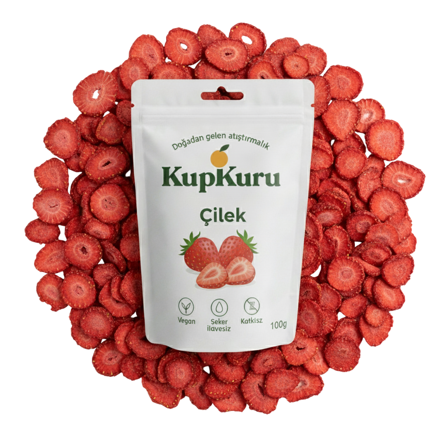 KupKuru Çilek Kuru Meyve Cipsi